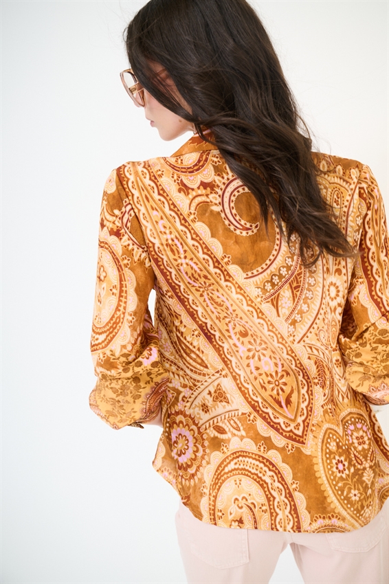 CAMICIA CROP LYOCELL A FANTASIA