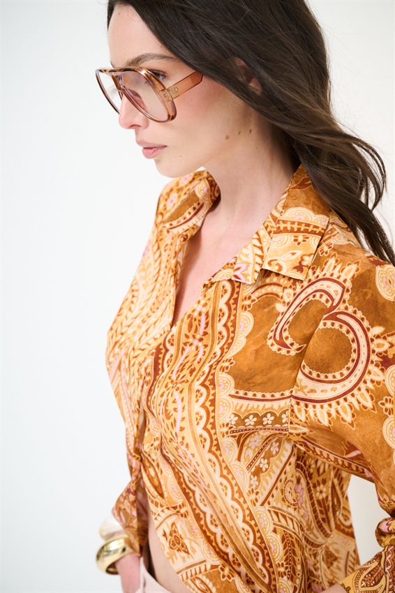 CAMICIA CROP LYOCELL A FANTASIA