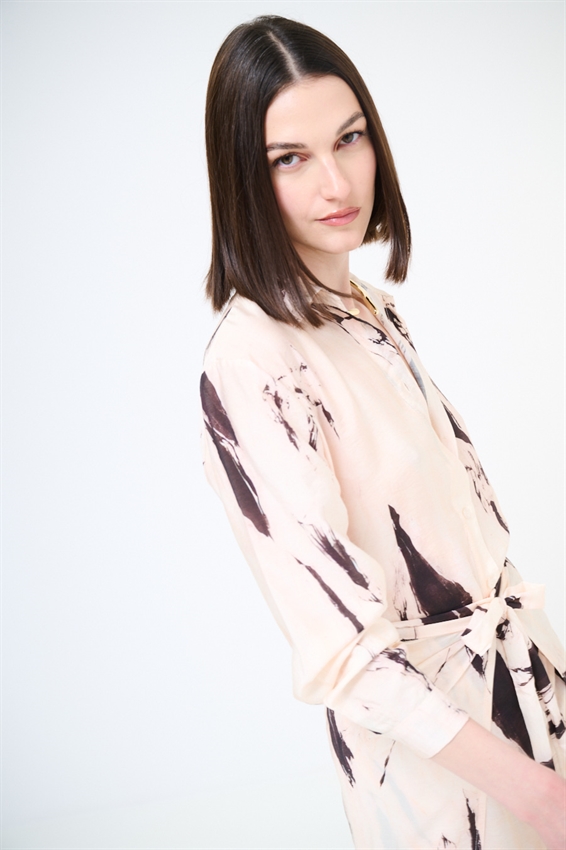 CAMICIA CROP LYOCELL A FANTASIA