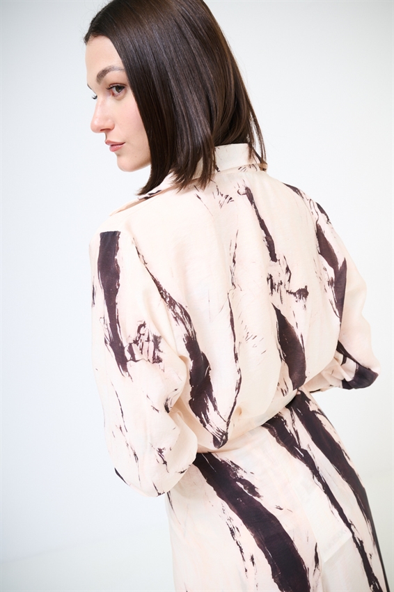 CAMICIA CROP LYOCELL A FANTASIA