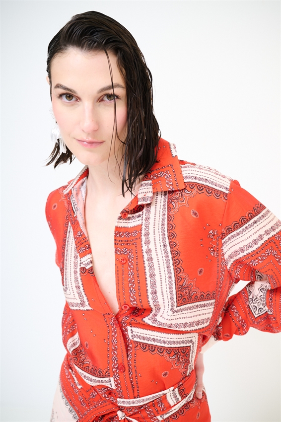 CAMICIA CROP LYOCELL A FANTASIA