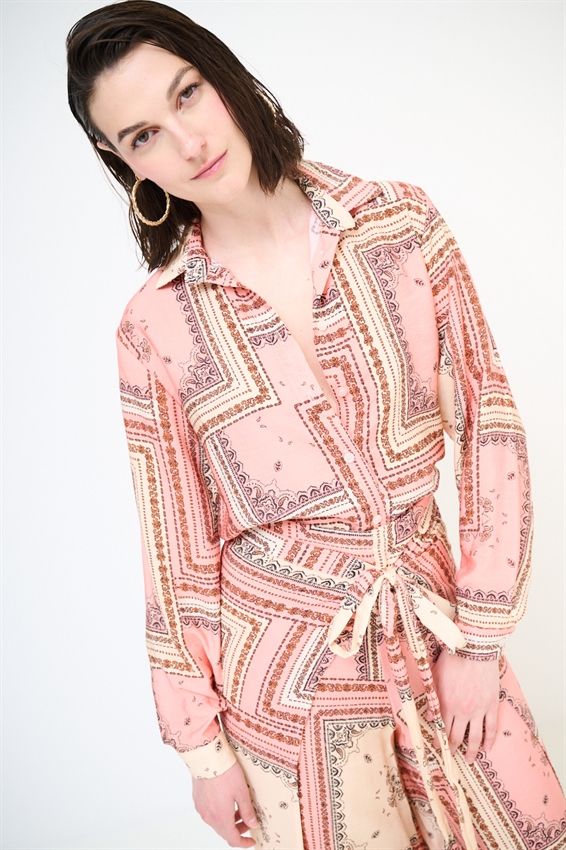 CAMICIA CROP LYOCELL A FANTASIA