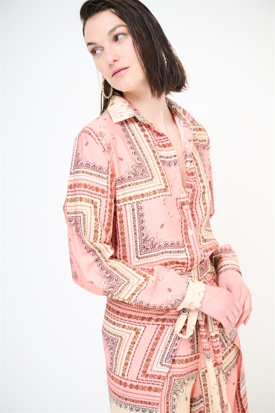 CAMICIA CROP LYOCELL A FANTASIA