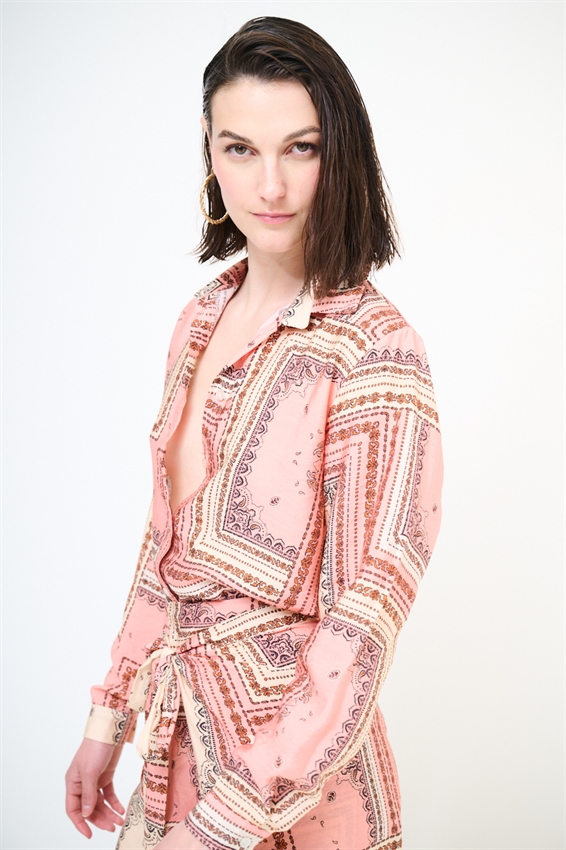 CAMICIA CROP LYOCELL A FANTASIA