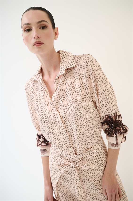 CAMICIA CROP LYOCELL A FANTASIA