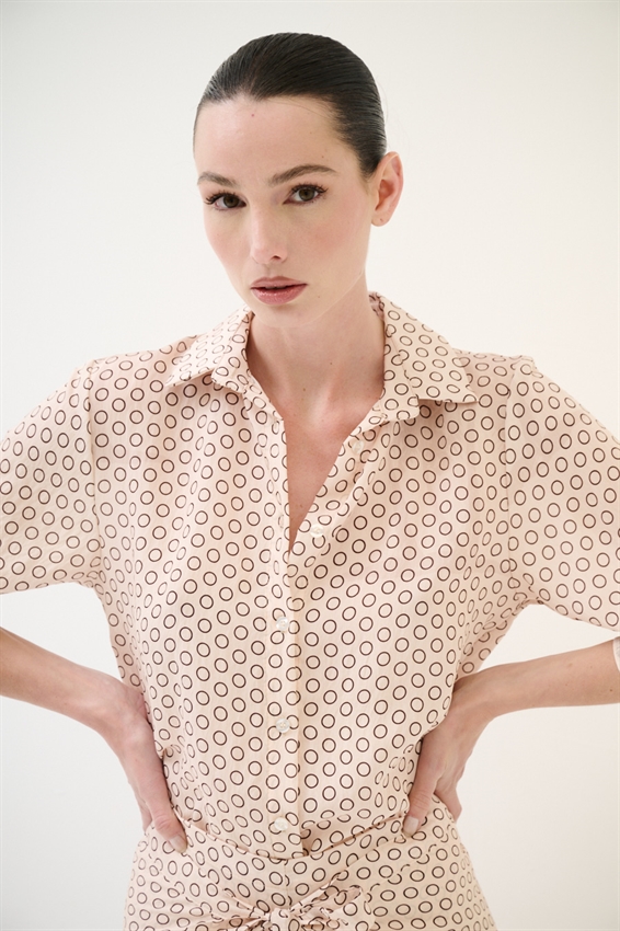 CAMICIA CROP LYOCELL A FANTASIA