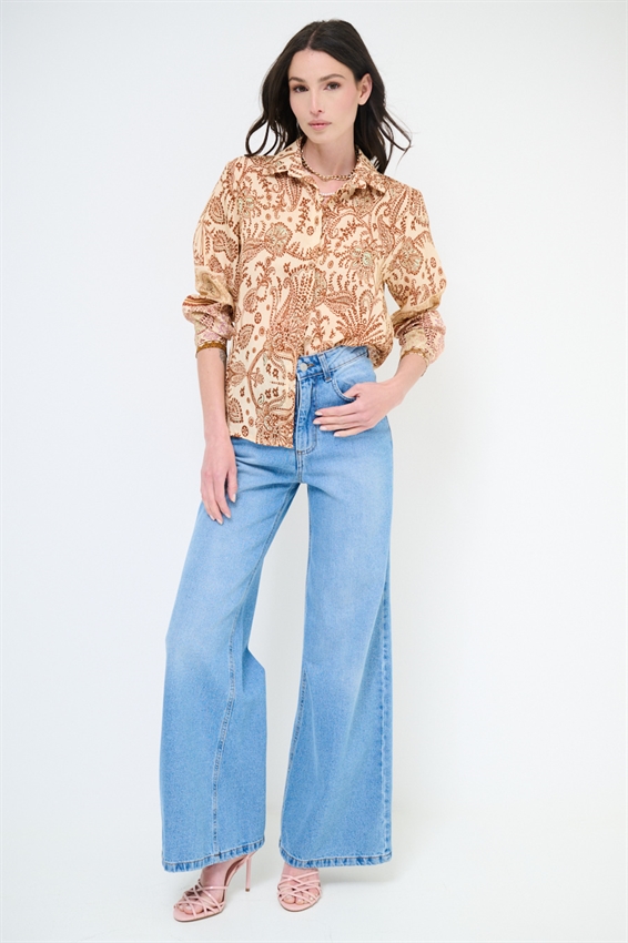 CAMICIA CROP LYOCELL A FANTASIA