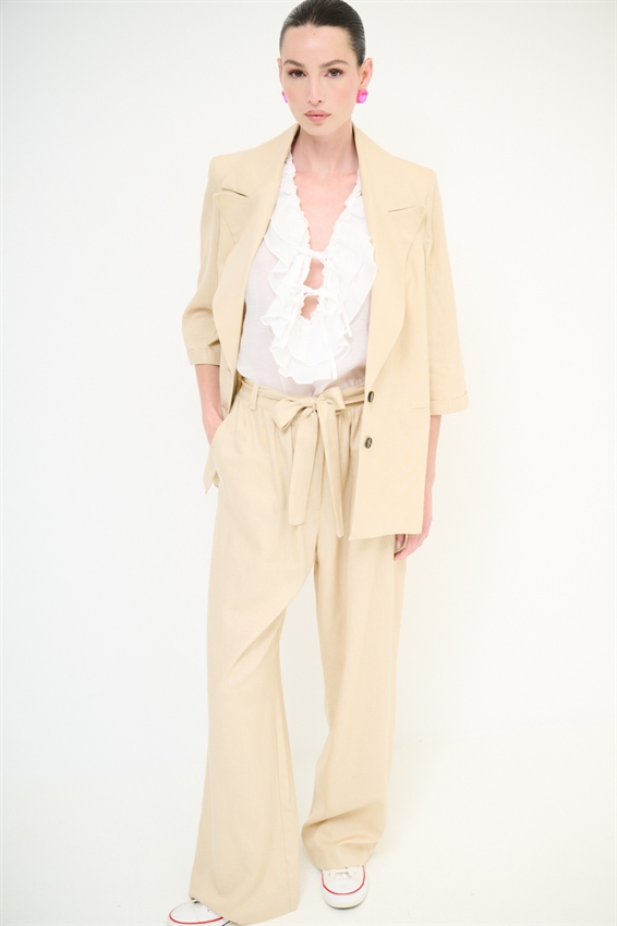 GIACCA IN MISTO LINO CON MANICA A 3/4