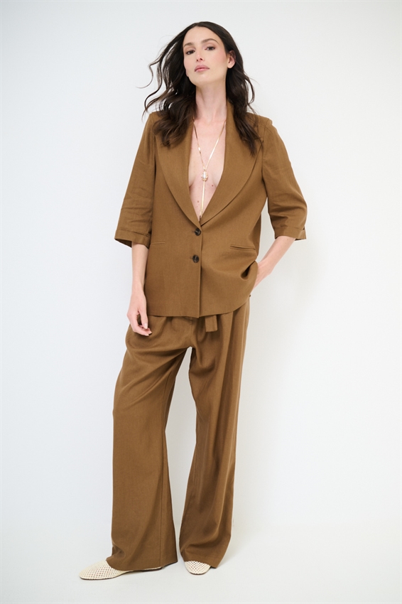 GIACCA IN MISTO LINO CON MANICA A 3/4