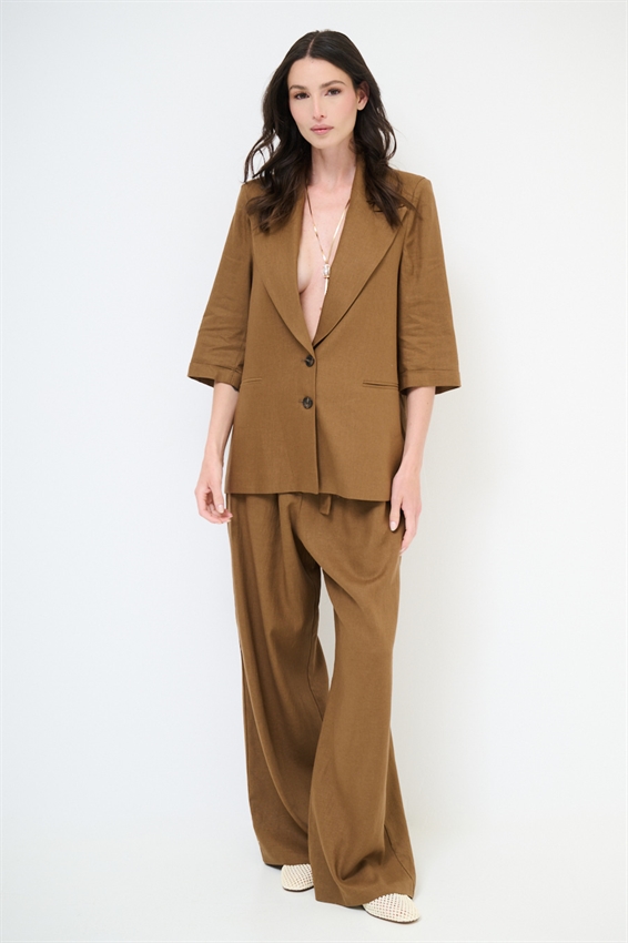 GIACCA IN MISTO LINO CON MANICA A 3/4