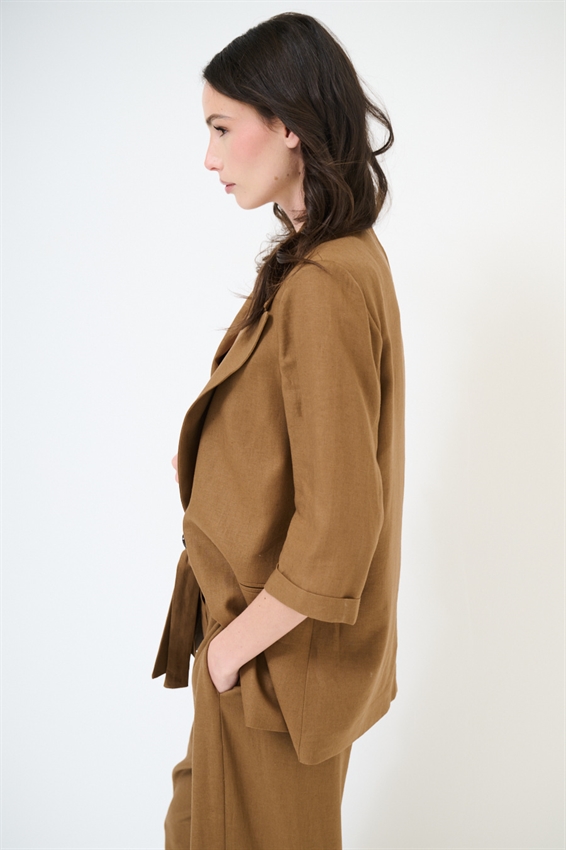 GIACCA IN MISTO LINO CON MANICA A 3/4