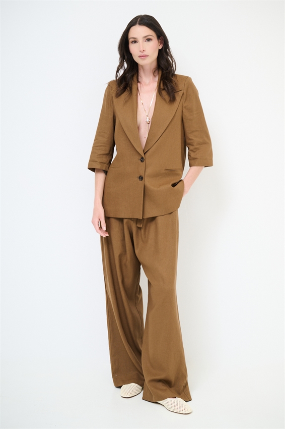 GIACCA IN MISTO LINO CON MANICA A 3/4