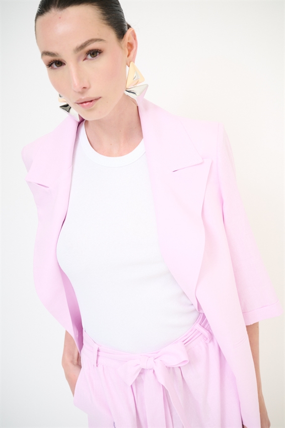 GIACCA IN MISTO LINO CON MANICA A 3/4