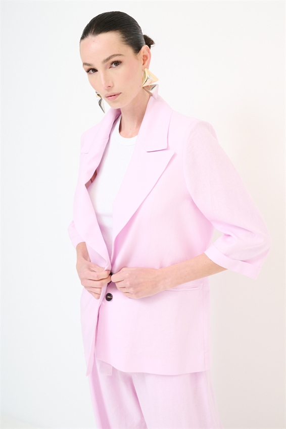 GIACCA IN MISTO LINO CON MANICA A 3/4