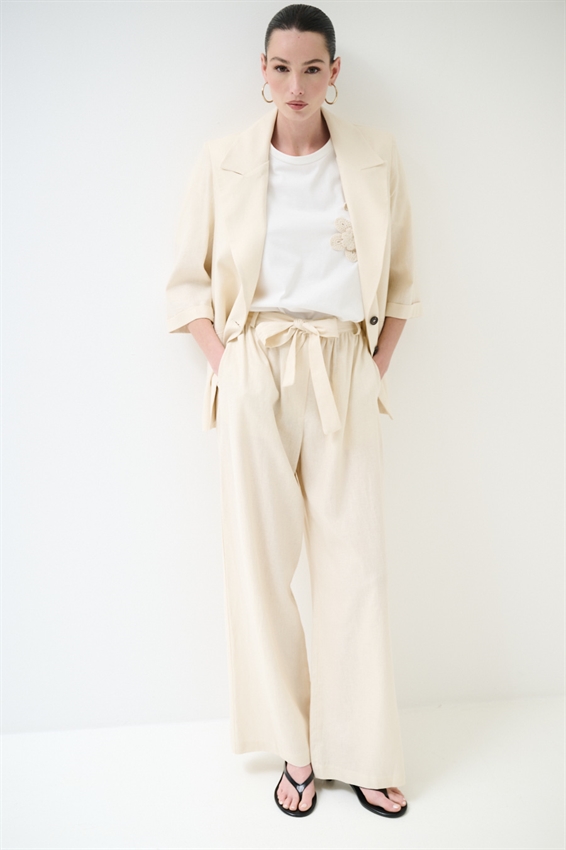 GIACCA IN MISTO LINO CON MANICA A 3/4