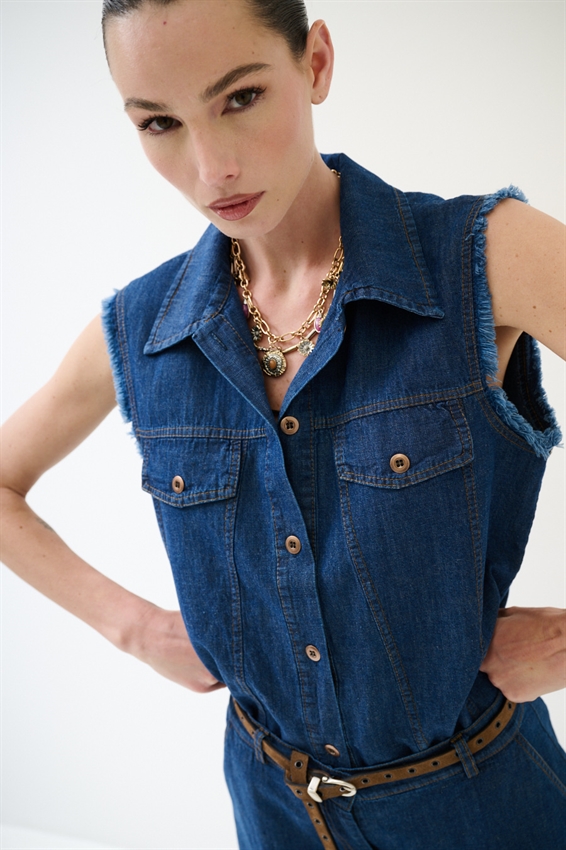 GILET IN DENIM LINO
