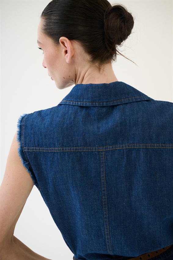 GILET IN DENIM LINO