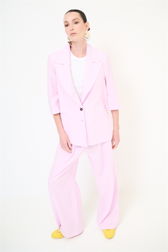 PANTAPALAZZO IN MISTO LINO CON CINTURA