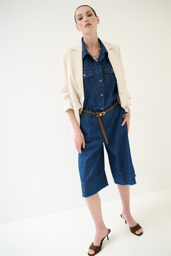 PANTA BERMUDA IN DENIM LINO