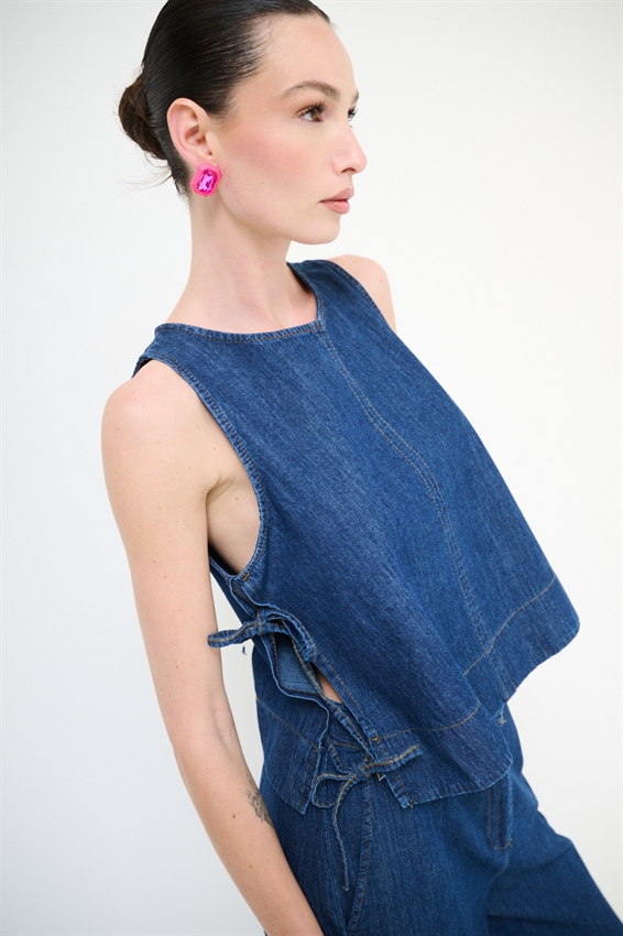 TOP IN JEANS DI COTONE