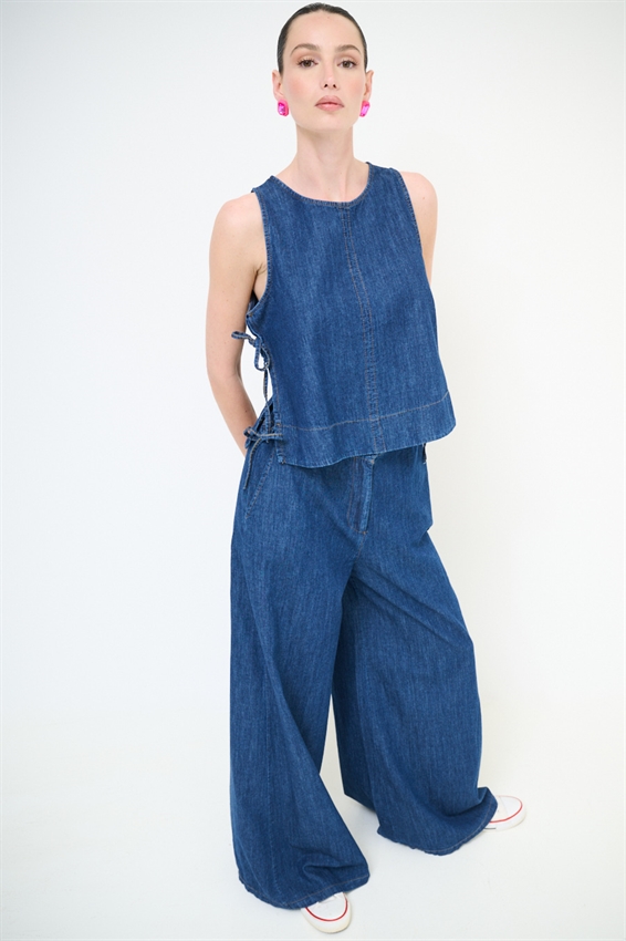 TOP IN JEANS DI COTONE