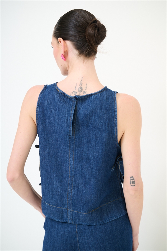 TOP IN JEANS DI COTONE