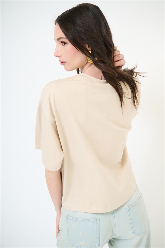 T-SHIRT DOPPIO FIORE RICAMO