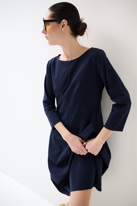 ABITO MIDI IN PUNTO MILANO BALLOON BLU