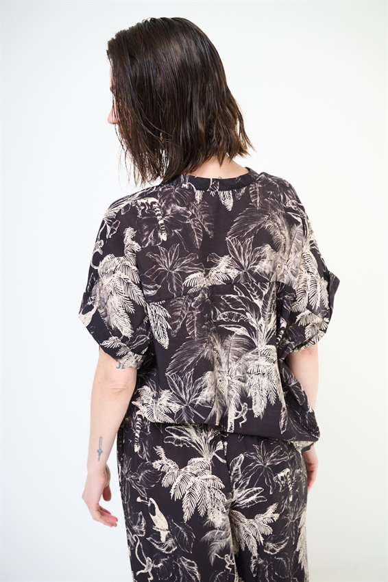 CAMICIA OVER CON STAMPA E NODO