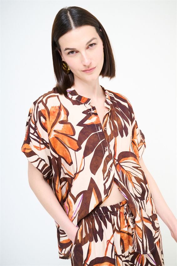 CAMICIA OVER CON STAMPA E NODO