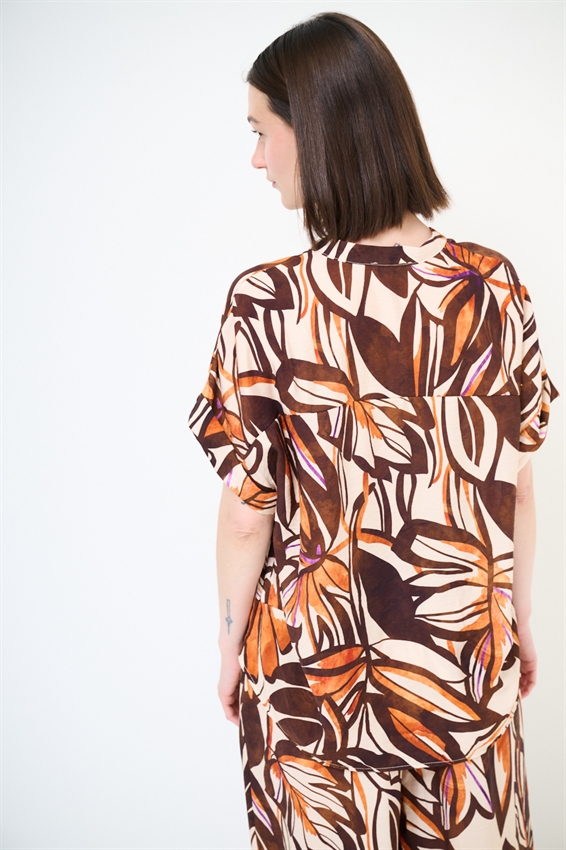 CAMICIA OVER CON STAMPA E NODO