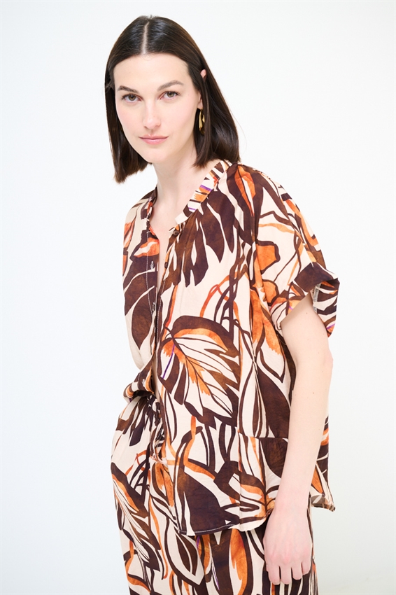 CAMICIA OVER CON STAMPA E NODO