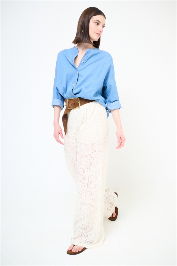 CAMICIA OVER OVETTO IN DENIM STONE