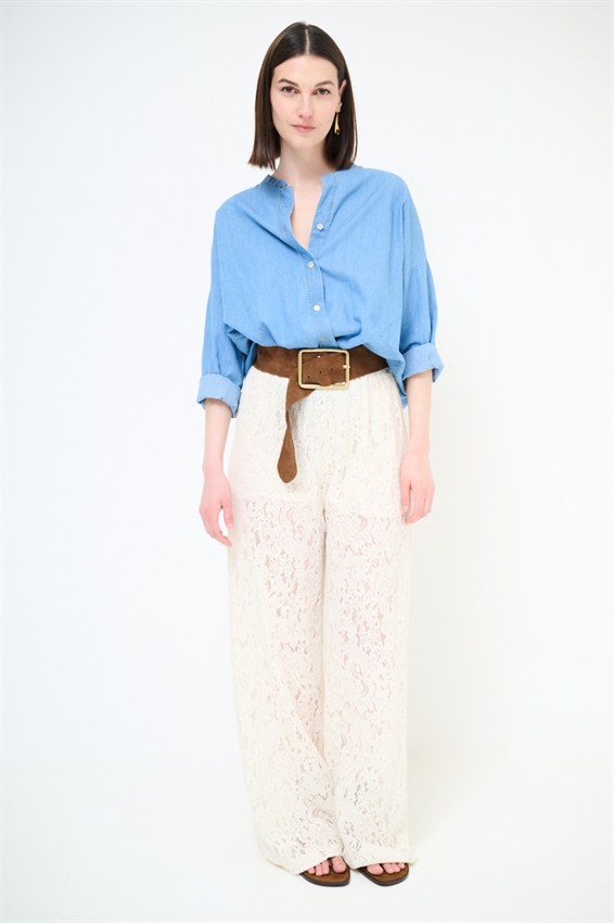 CAMICIA OVER OVETTO IN DENIM STONE