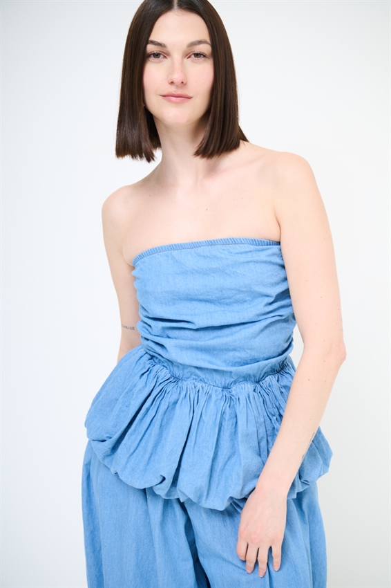 TOP A FASCIA BALLOON IN DENIM