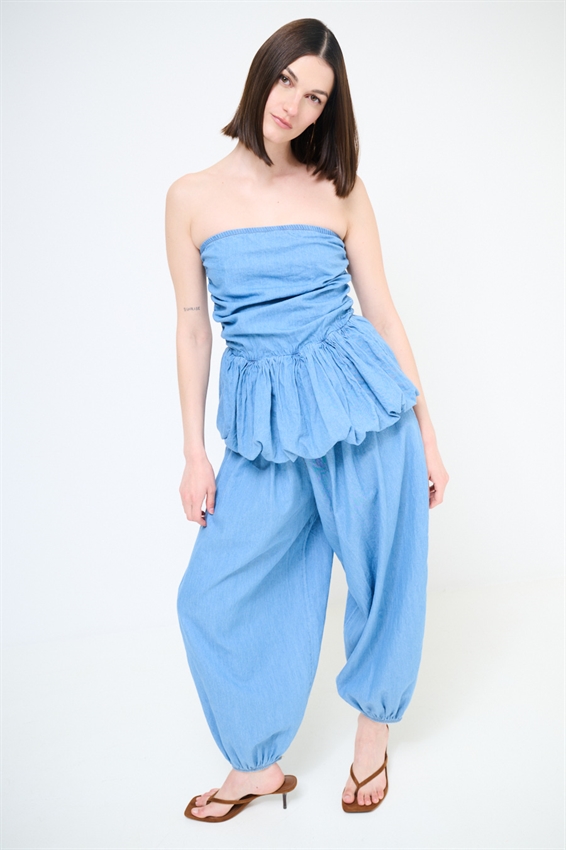 TOP A FASCIA BALLOON IN DENIM