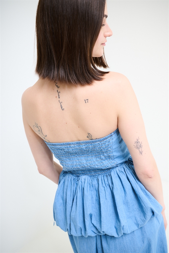 TOP A FASCIA BALLOON IN DENIM