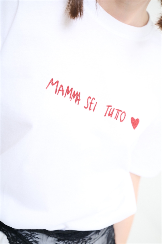 T-SHIRT REGULAR CON STAMPA MAMMA SEI TUTTO
