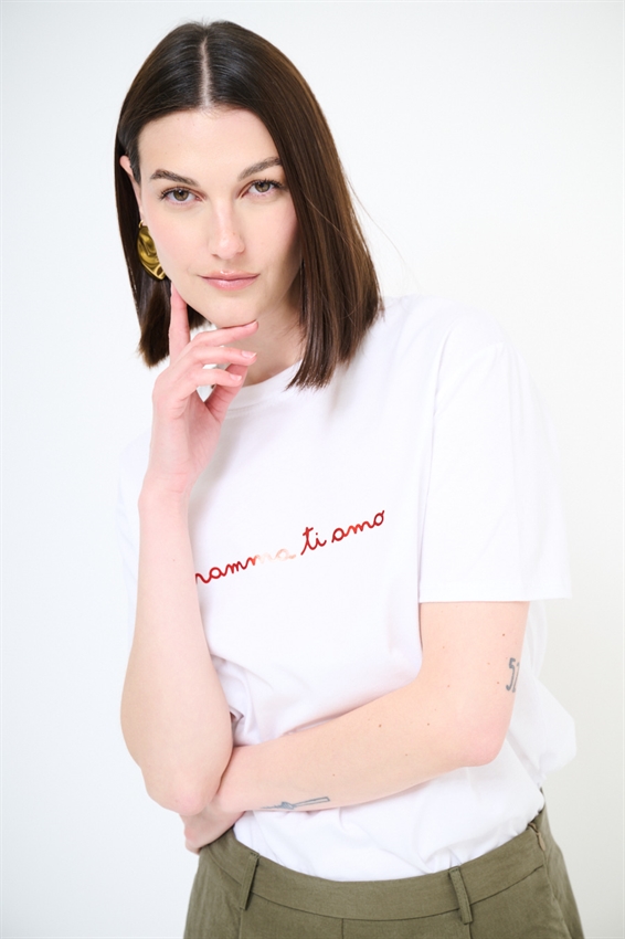 T-SHIRT REGULAR CON STAMPA MAMMA TI AMO