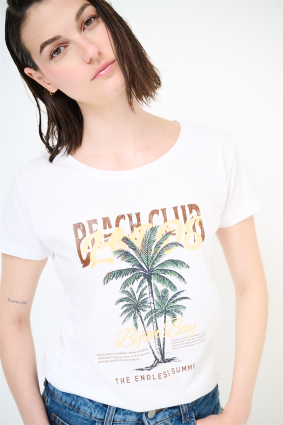 T-SHIRT SLIM CON STAMPA BEACH CLUB PALMA
