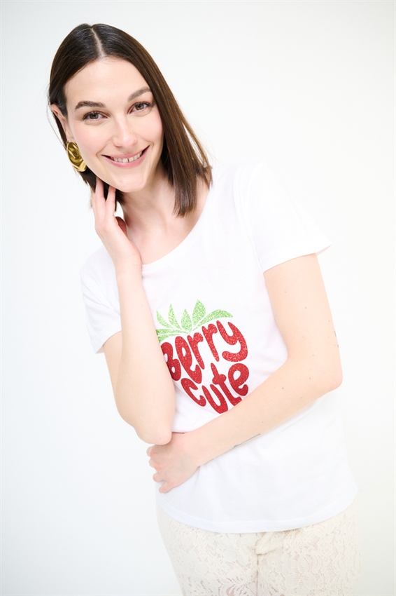 T-SHIRT SLIM CON STAMPA BERRY CUTE