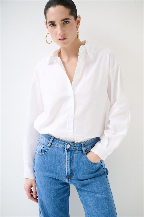 CAMICIA OVERSIZE POPELINE BIANCO