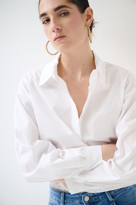 CAMICIA OVERSIZE POPELINE BIANCO