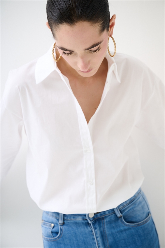 CAMICIA OVERSIZE POPELINE BIANCO
