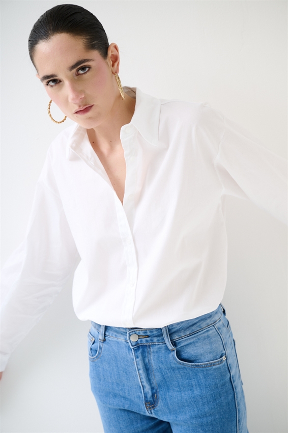 CAMICIA OVERSIZE POPELINE BIANCO