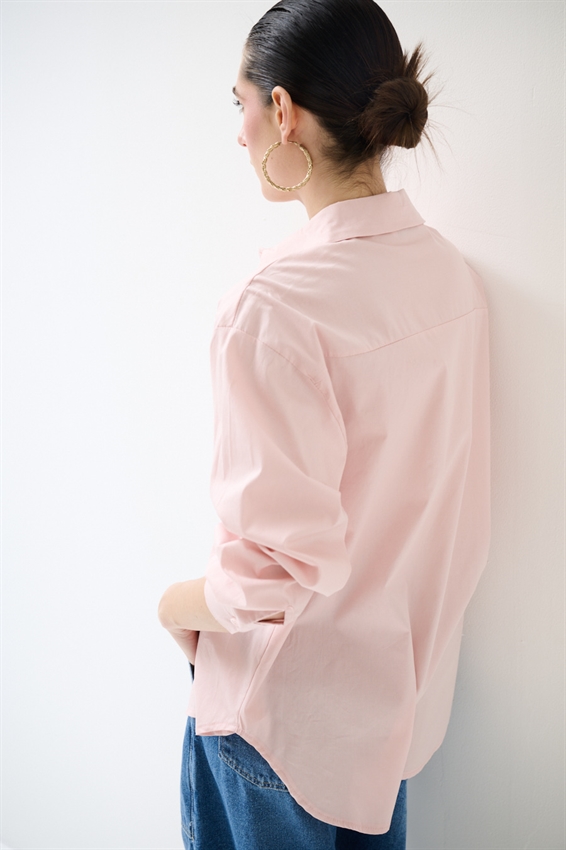 CAMICIA OVERSIZE POPELINE ROSA