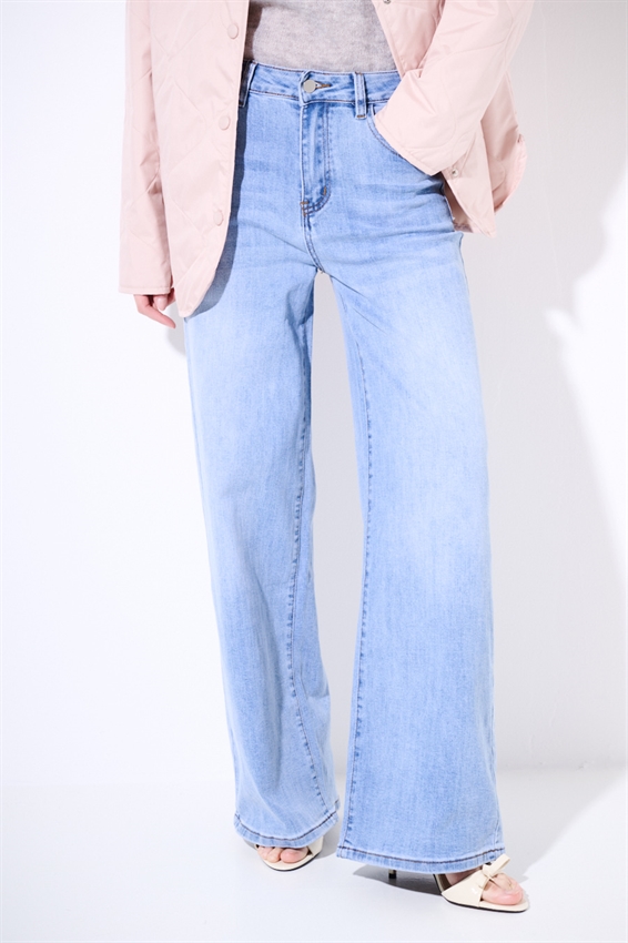 JEANS PALAZZO 5 TASCHE BLU CHIARO