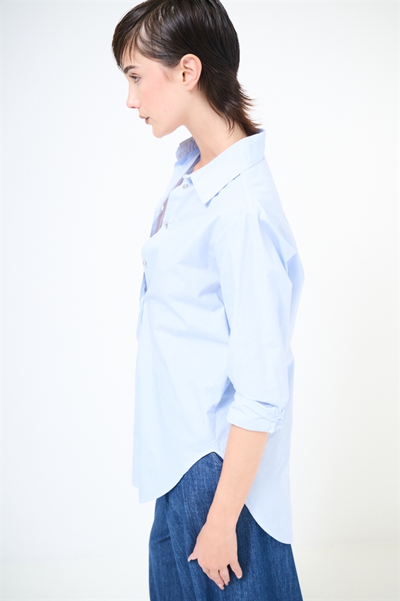 CAMICIA OVER IN TELA CON SPACCO DIETRO