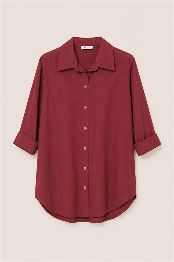 CAMICIA OVER IN TELA CON SPACCO DIETRO