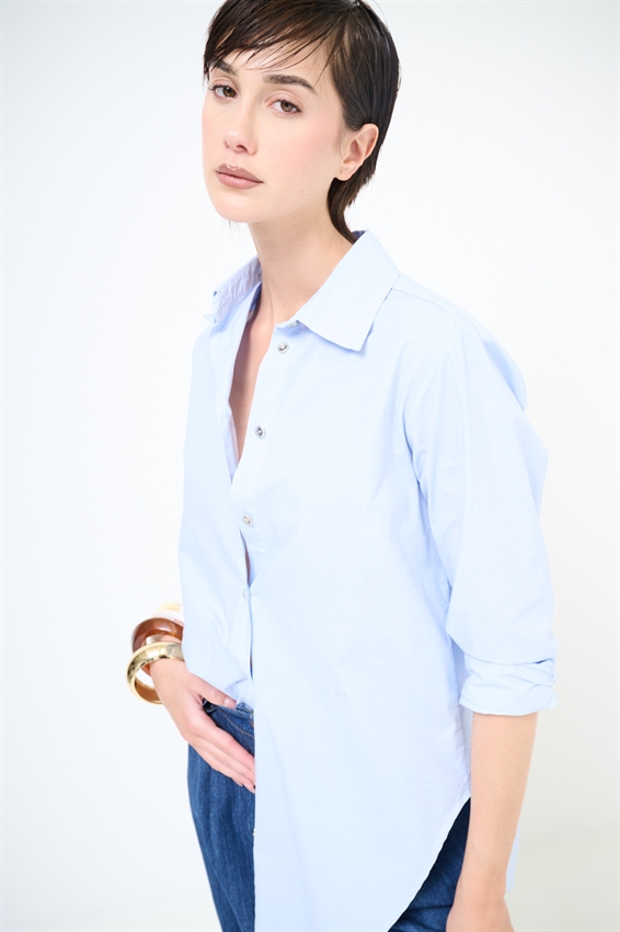 CAMICIA OVER IN TELA CON SPACCO DIETRO
